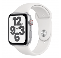 Apple Watch SE Aluminiumgehäuse silber 40mm mit Sportarmband weiß (GPS + Cellular)